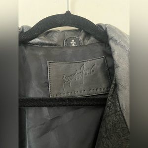 Vintage leather and lace blazer